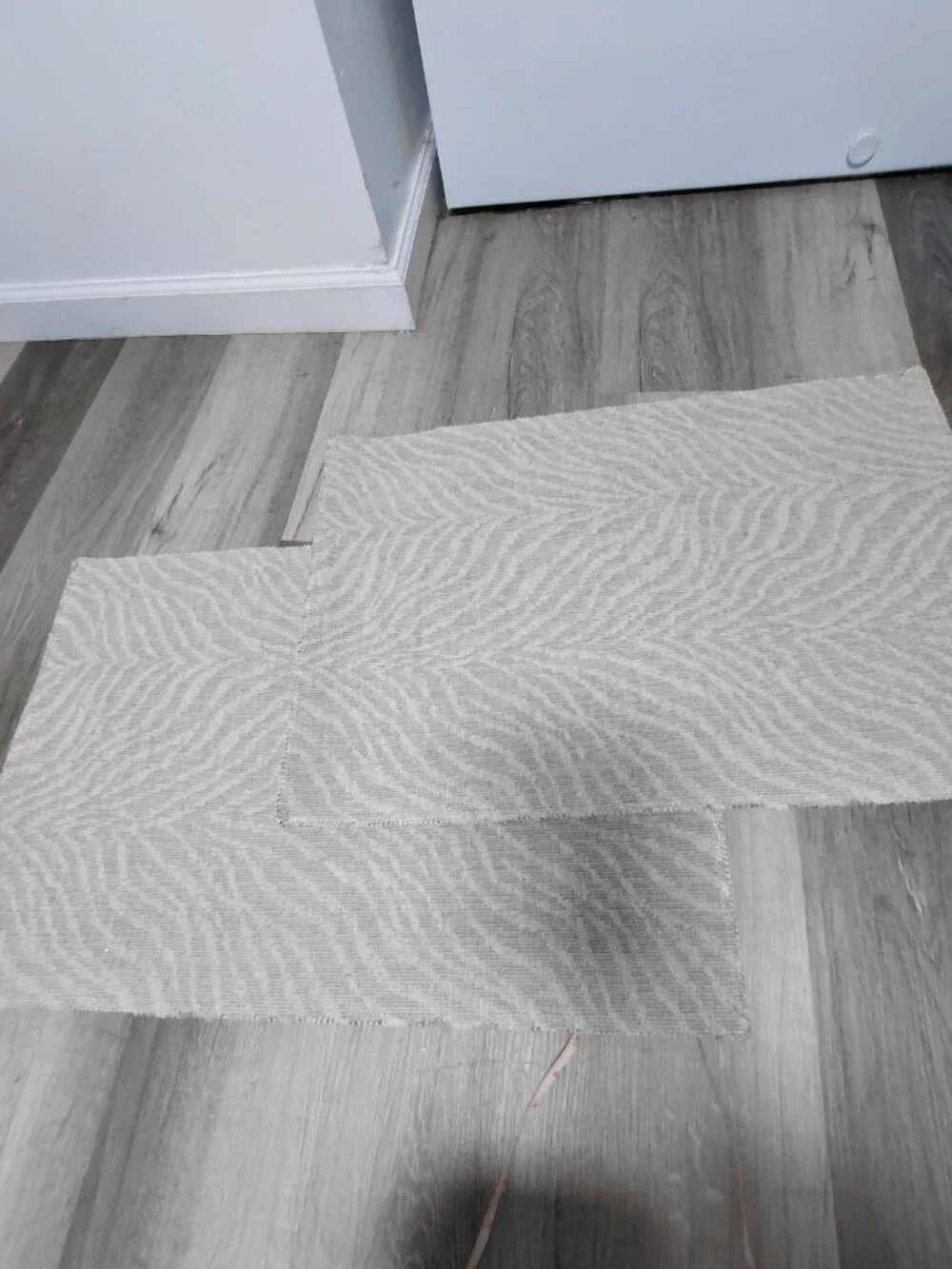 Zebra Stripe Animal Print Machine Washable Grey & Ivory Area Rug Set of 2